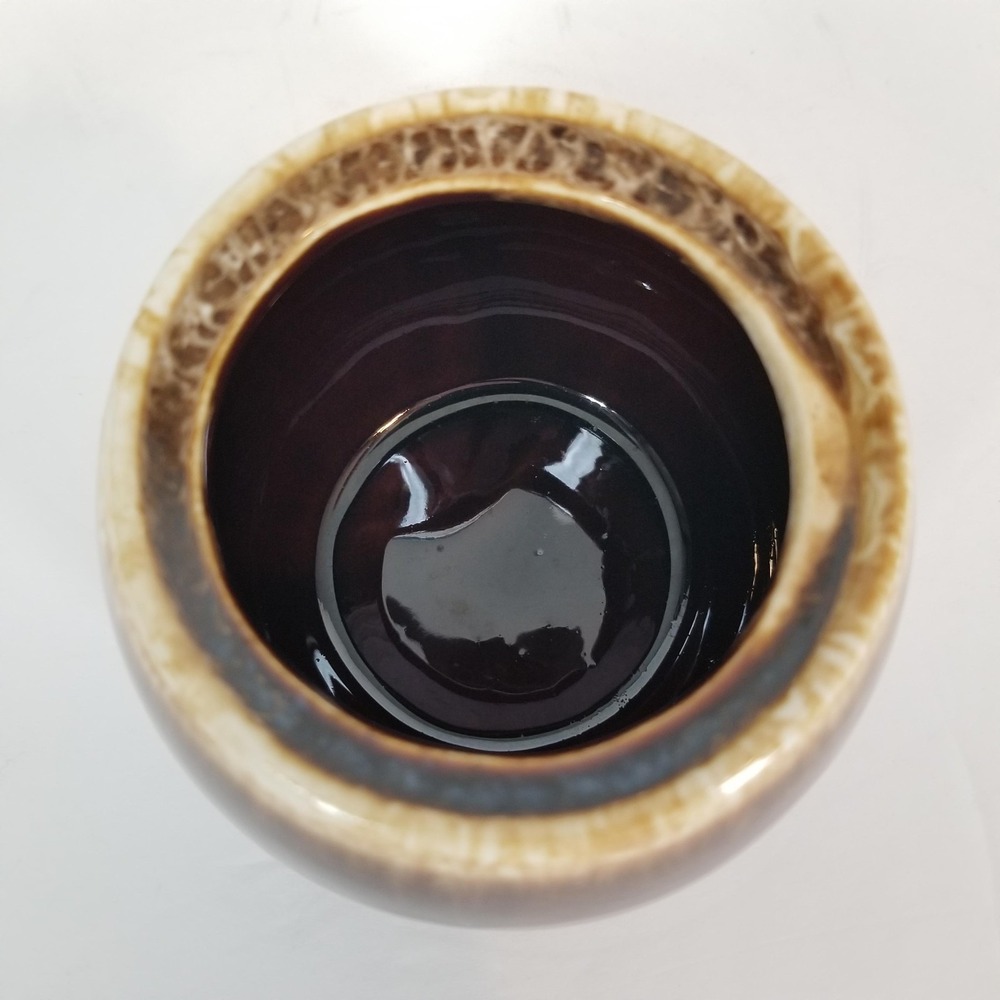 McCoy Pottery Sugar Bowl with Lid Brown Drip Glaze Vintage Ceramic Cabin Rustic - Picture 2 of 9